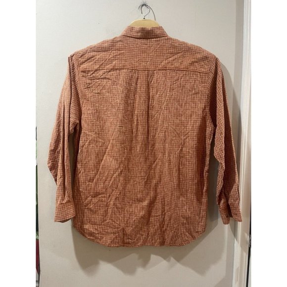 Territory Ahead Mens XL Orange Crosshatch Textured Long Sleeve Button Shirt - Picture 2 of 5